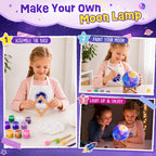 Paint Your Own Moon Lamp Kit, 3D Moon Night Light, Crafts for Kids Age 4-12