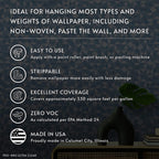 Roman PRO-880 Wallpaper Adhesive & Paste for Any Wallcovering - Ultra Clear Strippable, 1 Gallon(330 sq. ft)