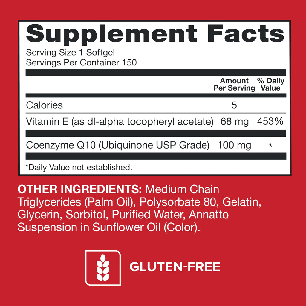Qunol Ultra CoQ10 100mg Softgels- 3X Better Absorption Coenzyme Q10 Supplements - Antioxidant Supplement for Vascular and Heart Health & Energy Production - 5 Month Supply - 150 Count