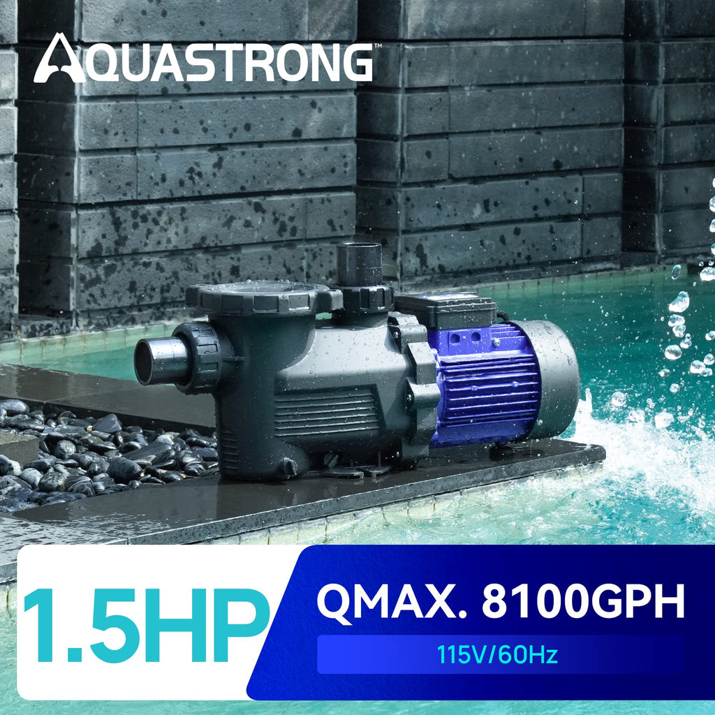 Aquastrong In/Above Ground Pool Pump High Flow Self Primming Swimming Pool Pump,Aqua Blue