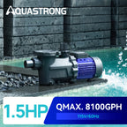 Aquastrong In/Above Ground Pool Pump High Flow Self Primming Swimming Pool Pump,Aqua Blue