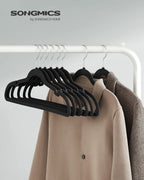SONGMICS Velvet Hangers 50 Pack, Non-Slip Clothes Hangers, Ink Black