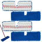 4 Pack Mop Replace Head for Ocedar Hardwood Floor'n More 3-Action Flip Mop,Mop Heads Replacements for Dry Wet Use,Chenille&Microfiber Double Sided Mop Refills,Reusable Mop Pad for Multi Surface Floor