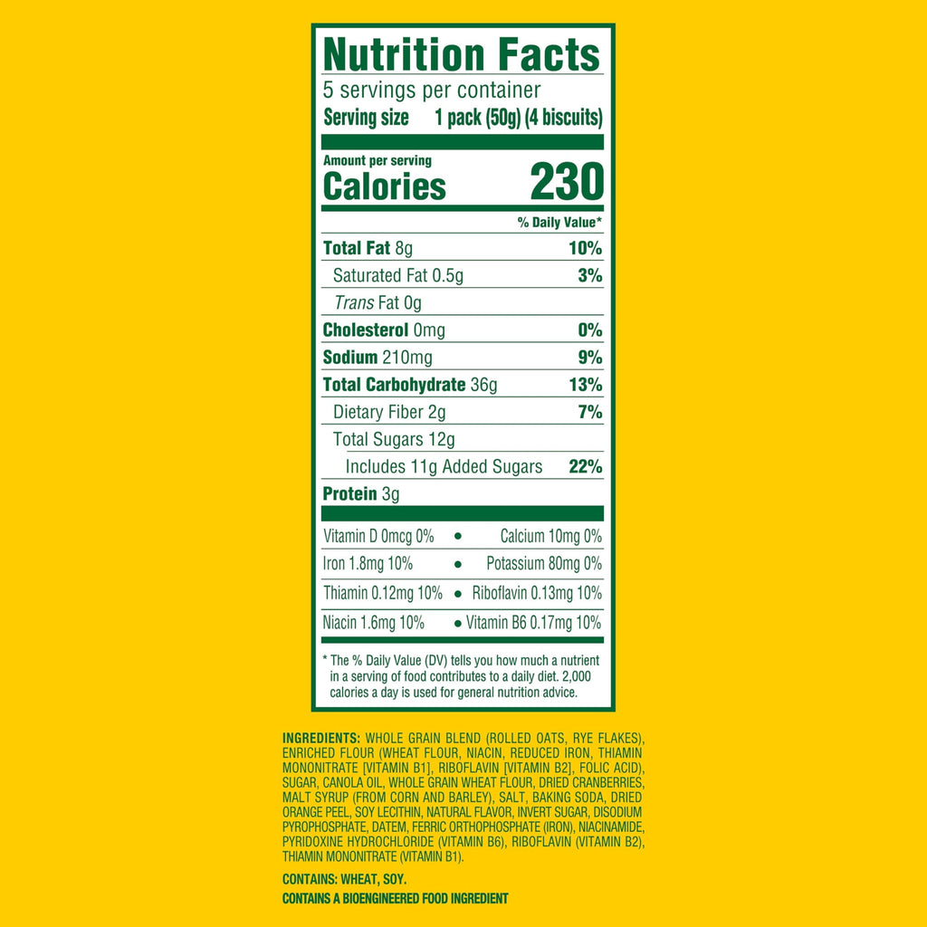 belVita Breakfast Bars Biscuits, Cranberry Orange, 30 Packs