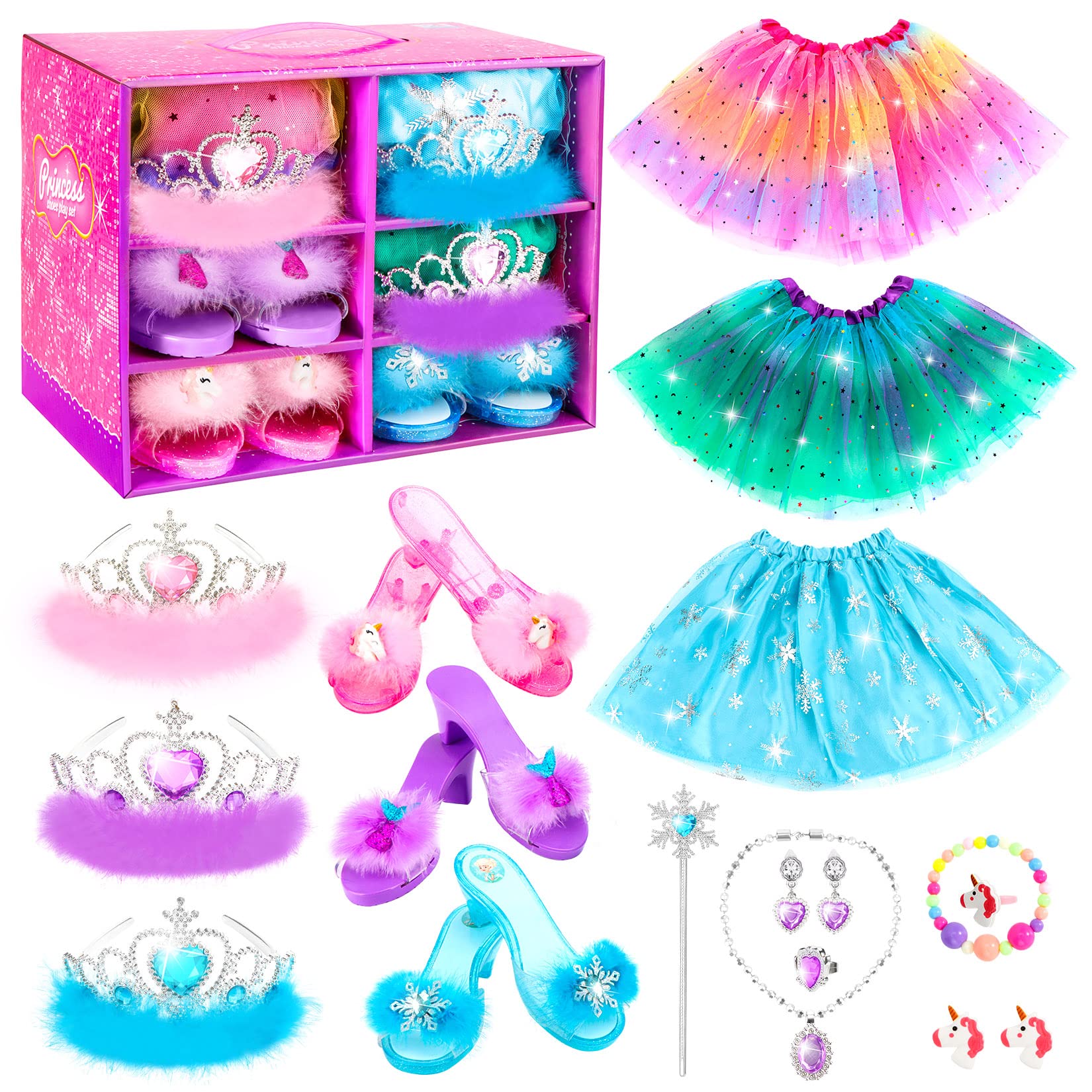 HAMSILY Princess Dress Up for Girl 3 4 5 6 Years Old Birthday Gifts Toys