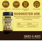 Sages Of The Ages L-Tyrosine Gummies 1000mg – Amino Acid Supplement with Mucuna Pruriens, B Vitamins & Rhodiola – Blueberry Flavor – 90 Gummies