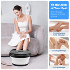 KNQZE Collapsible Foot Spa Bath with Heat & Remote Control, Bubble Massage, Temperature Control, Red Light (Black)