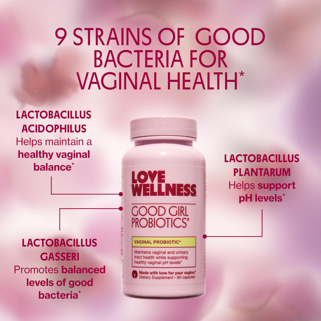 Love Wellness Good Girl Probiotics | Women’s Vaginal Health & pH Balance Supplement | 9-Strain Probiotic for Urinary Tract, Yeast, Odor & Immune Support | Gluten-Free (30-Day Supply)
