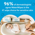 WaterWipes Sensitive+ Newborn & Baby Wipes, 3-In-1 Cleans, Cares, Protects, 99.9% Water, Unscented & Hypoallergenic, 240 Count (4 Packs)