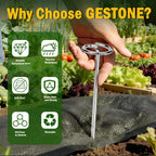 GESTONE 240 PCS Landscape Fabric Staples Stakes, Larger Circle Top Pin 4MM