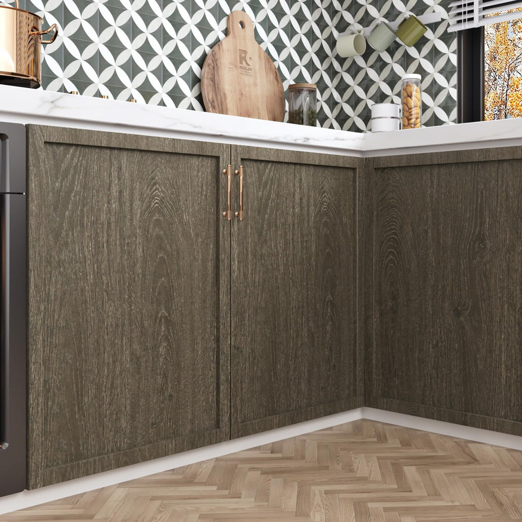 WESTICK Brown Wood Contact Paper for Countertops Waterproof Vinyl Wood Grain Wallpaper Peel and Stick Countertop Oil-Proof Wooden Contact Paper for Dining Tables Kitchen Cabinets Desk 15.8"x196"
