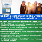 Organic Use Sodium Bicarbonate Alkaline Supplement for Alkalinity. Support Kidneys & Stomach Acid Neutralizer w/Alkaline Superfoods. Sodium Bicarbonate Powder Kidney Immune Support Antacid Sports 1LB