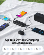 Orfeika Fast Charging Portable Charger Power Bank with Built-in 4 Cables