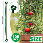 100Pcs Plant Stake Arms for Tomato Cage,11.8" Garden Stake Connectors with 2 Adjustable Buckles,Expandable Trellis Connectors Attach 11mm Diameter Plant Stakes for Climbing Plants Vegetables