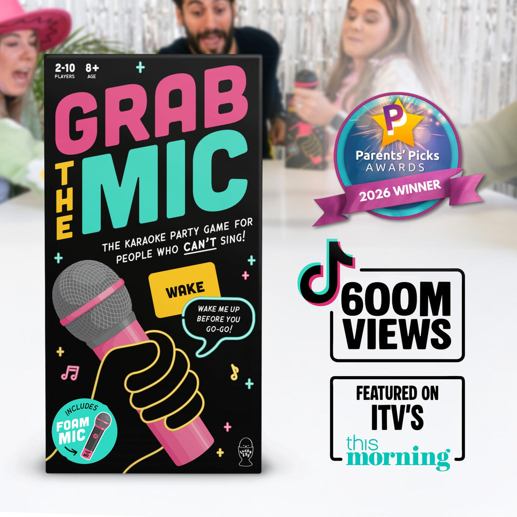 Grab The Mic - Award Winning Karaoke Party Game for Bad Singers w Foam Mic