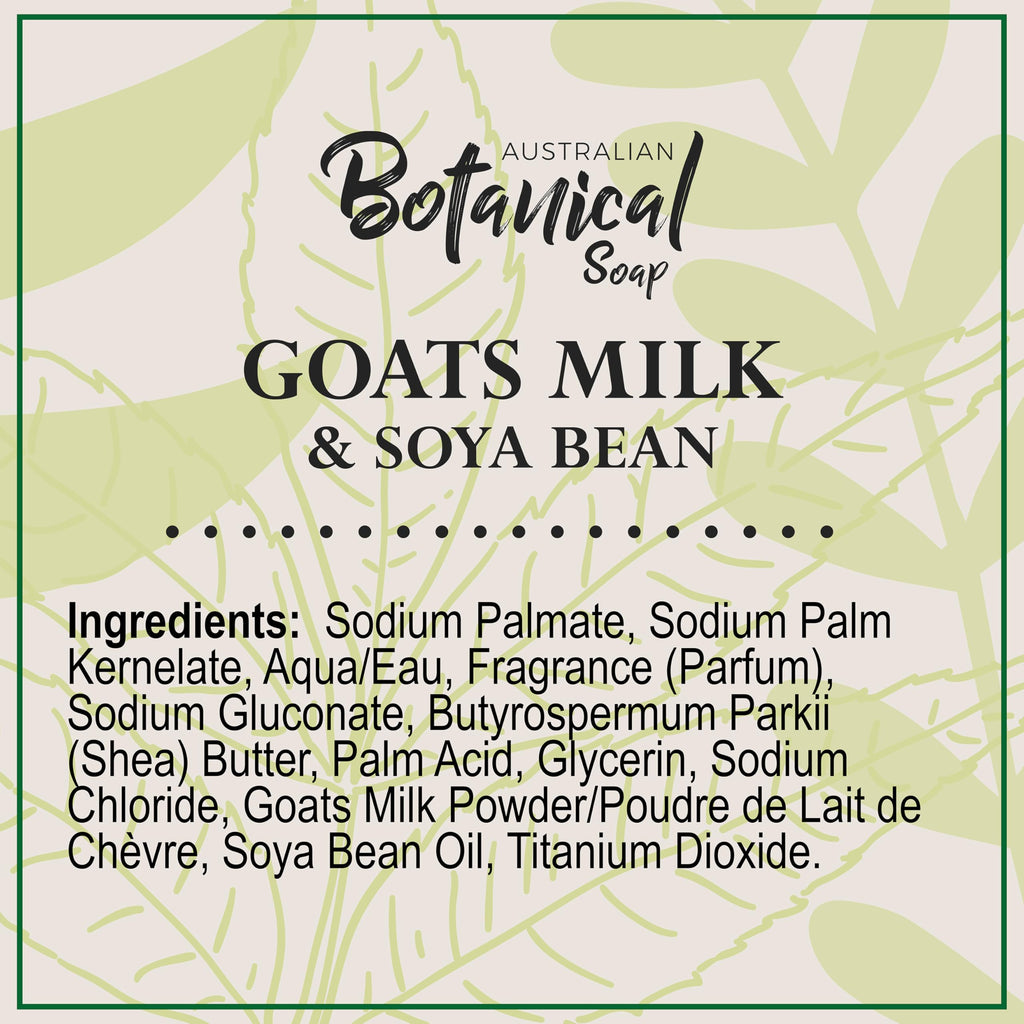 Australian Botanical Soap 6.6 OZ, Pack of 8, Goat Milk Soap Bars with Soya Bean Oil, Enriched with Organic Shea Butter, Suitable for All Skin Types, Packaging May Vary