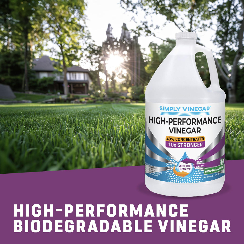 Simply Vinegar Industrial Strength 49% Vinegar – High-Performance Concentrated Cleaner for Home, Garden, Driveways & More – Biodegradable & Bleach-Free (Not for Food Use) - 128 oz (Pack of 2)
