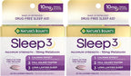 Nature's Bounty Melatonin, Sleep3 Maximum Strength 100% Drug Free Sleep Aid, L-Theanine & Nighttime Herbal Blend Time Release Technology, 10mg, 30 Tri-Layered Tablets (Pack of 2)