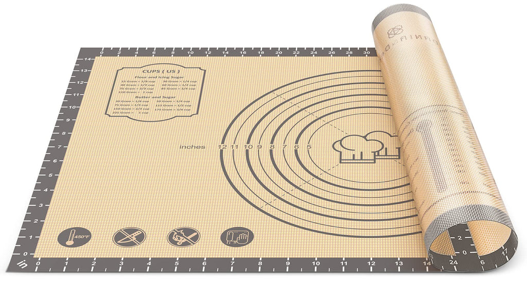 Baking Mat, 28" x 20" Large Silicone Non-slip Baking Pastry Mat with Measurement, Non Stick Silicone Mats for Kitchen Counter, Fondant Mat, Counter Mat, Dough Rolling Mat, Oven Liner, Pie Crust Mat