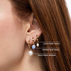 Ana Luisa Frida Pearl Jewelry Huggie Hoops - Medium & Small 14K Gold Plated & Silver Rhodium Plated with Freshwater Pearls - 2-in-1 Hypoallergenic Water-Resistant, Tarnish-Free Hoop for Daily Wear