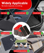 Cosygo Heat Resistant Hook and Loop Strips, Heavy Duty & Waterproof, Strong Hold for Car Mats Outdoor Indoor Use, 20 Sets 3.2x1.2 Inch Black