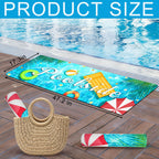Poolside Rubber Drainage Mat, 17.3" x 47.2" Non-Slip Heat Resistant Outdoormat, Durable Quick Drain Pool Deck Mat for Patio, Bathroom, Garden, Indoor & Outdoor Use