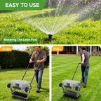 Lawn Aerator Tool, Heavy Duty Manual Lawn Aerators with Dual Weight Up to 100 lbs, Yard Aerator Lawn Tool with 39 Spikes, Grass Aerator for Lawn Care