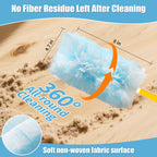 Senowi 40 Count 360° Heavy Duty Duster Refills Compatible with Swiffer, Large Size-Extra Thick Disposable Electrostatic Duster Refill with 1 Short Handle for Furniture, Blinds, Ceiling Fans