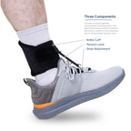 Boxia Drop Foot Support – Class 1 AFO Brace for Flaccid Paralysis/Foot Drop | Discreet Shoe-Compatible Design, Adjustable Strap | Adult Unisex Black Small
