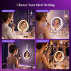ELYYSORA 1X/30X Makeup Mirror with Lights, Rechargeable Magnifying Mirror
