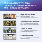 DR. EMIL NUTRITION 200 MG 5-HTP Plus with SAM-e for Mood, Stress, and Sleep - 5HTP Supplement with Vitamin B6-120 Vegan Capsules, 60 Servings
