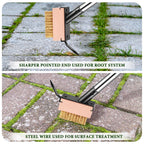MUDEREK Crack Weeder Tool - Weed Puller Tool with 2 Heads and Scraping Hook