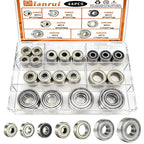 Dianrui 608RS/ 608ZZ/ 698ZZ/ 628ZZ/ 6903ZZ/ 6003ZZ/ 6203ZZ - 44 PCS Ball Bearings Assortment Kit, Carbon Steel Deep Groove Bearing for Furniture Wheel, Roller Skates, 3D Printing and ect—7 Size