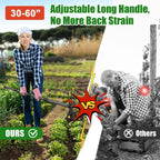 Garden Hoe with 3-Tine Cultivator Rake, 2-In-1 Carbon Steel Sharp Weeding Tool with 60 " Long Handle For Weed Removal, Soil Loosening, Planting,Cultivating In Raised Flower Beds,Vegetable Gardens