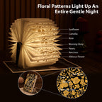 ZBOLE Book Lover Gift, Folding Book Lamp Decor, Portable Print Book Light