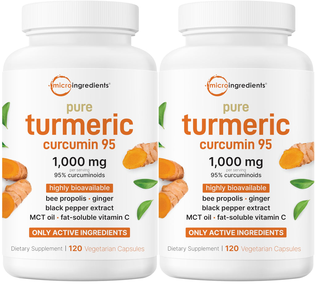 Micro Ingredients Turmeric Curcumin Supplement 1,000mg, 240 Veggie Capsules | 95% Curcuminoids with Bee Propolis, MCT Oil, Vitamin C & Black Pepper | Enhanced Absorption | Vegan, Non-GMO, Filler Free