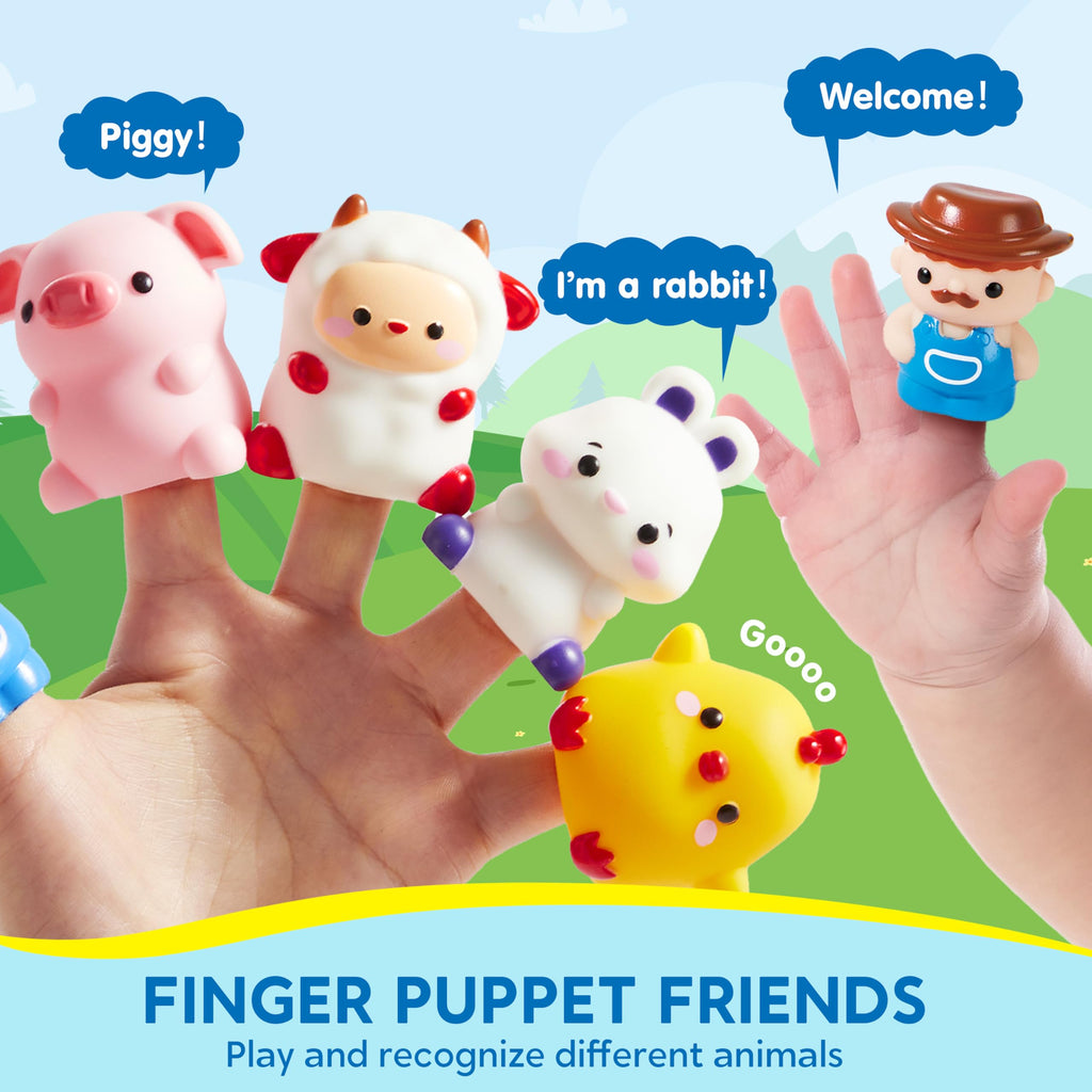 Play-Act Learning Toys for 1 2 3 Years Old, Counting, Matching & Sorting Montessori Learning Farm Train Including 9 Farm Animals, Birthday Gift for Baby Boys Girls