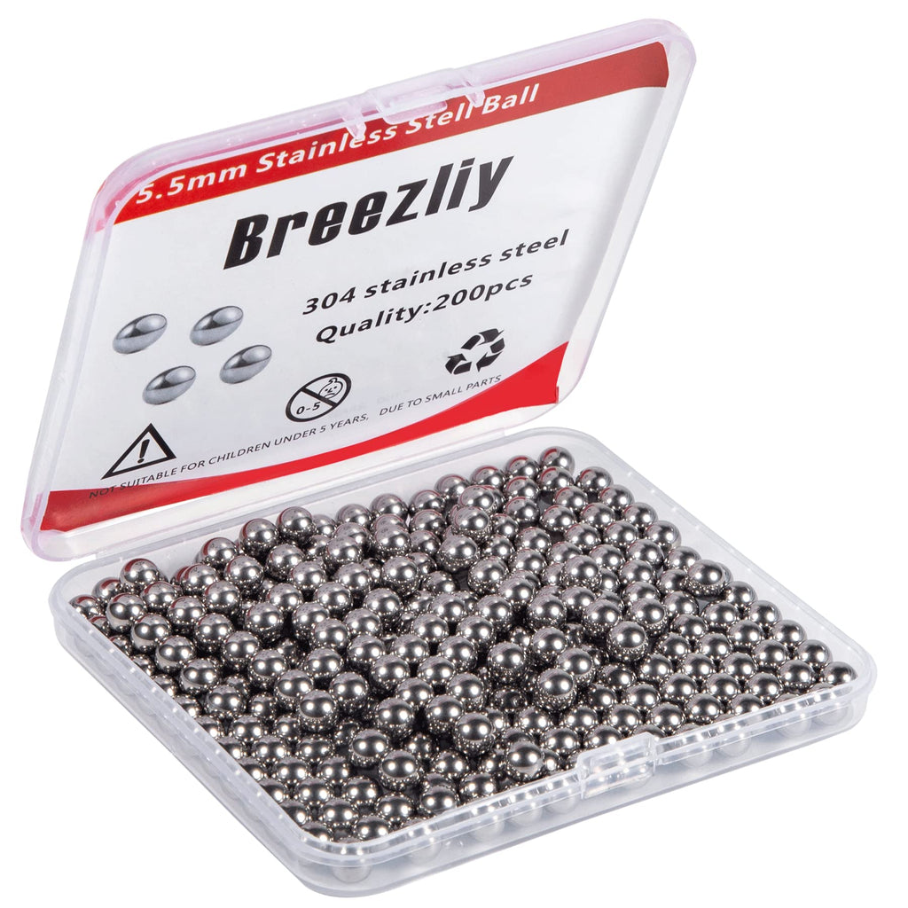 Breezliy 200 pcs Paint Mixing Balls Stainless Steel Mixing Agitator Balls for Mixing Model Paints，5.5mm/ 0.22”。