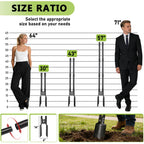 LLARGUEST Post Hole Digger,57 Inch Heavy Duty Metal Hole Digger Tool for Digging,Grey Manual Tool for Transplant, Camping,Gardening.