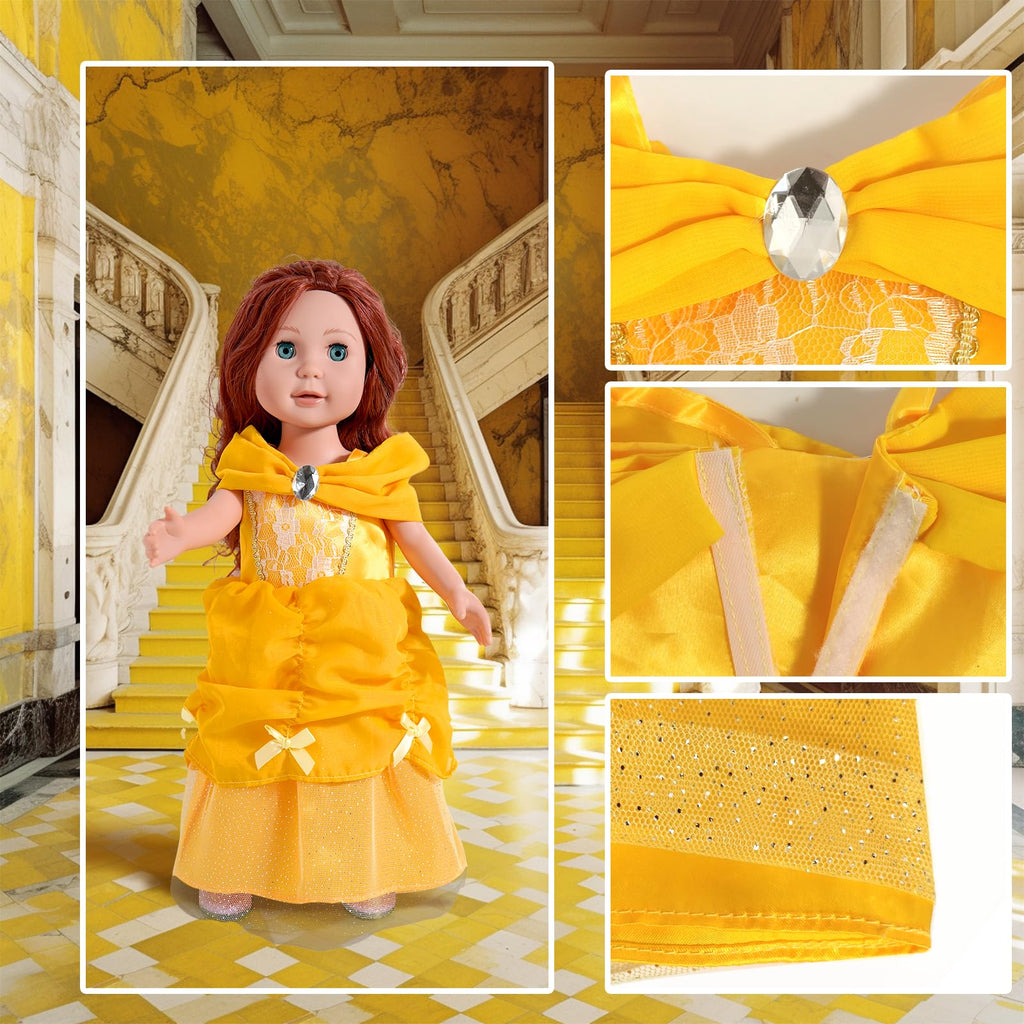 WONDOLL 18 inch Doll Clothes Accessories - 6Pcs Different Princess Costume Dress（NO Doll）