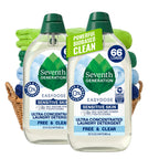 Seventh Generation Ultra Concentrated Free & Clear Laundry Detergent, 23.1 fl oz, 2 Pack, No Dyes or Fragrance, EasyDose Cap, Sensitive Skin Liquid Laundry Soap Targets Stains and Everyday Messes