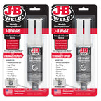 J-B Weld Original Steel Reinforced Epoxy Syringe, High Strength, 2 Pack, Dark Grey, 50165-2