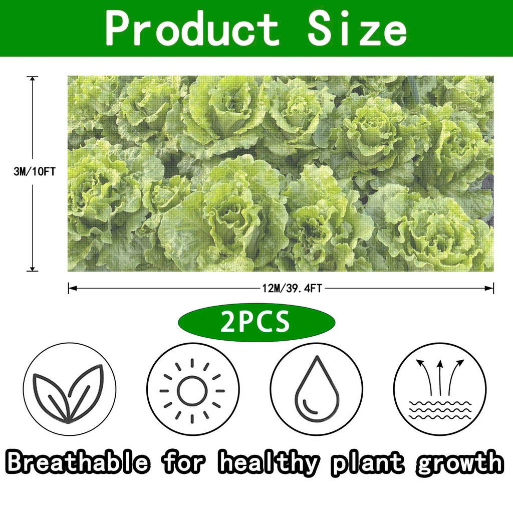 2 Pack Garden Netting 10x39.4Ft Ultra Fine Mesh Insect Netting for Garden Protection,Reusable Barrier Protection Mesh Plants Cover for Protect Vegetables Plants Fruits Flowers Crops from Animals