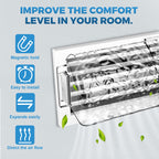 9”-15.5” Adjustable Magnetic Air Deflector with Unique Surface for Sidewall, Ceiling Registers and Vents (4 Pack)