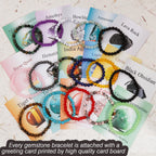 BROCC 16PCS Natural Healing Crystal Bracelets for Women 6mm Beads Bracelet