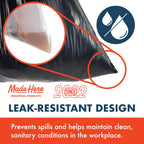 Made Here 55 Gallon Heavy Duty Commercial Trash Bags with Drawstring – Black Waste Can Liners for Office, Janitorial, and Facility Use, Leak-Resistant, 100 Count