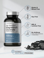 Horbaach Magnesium Glycinate 1330mg | 250 Capsules | Buffered with Chelated Minerals | 240 mg per Serving | Non-GMO, Gluten Free Supplement