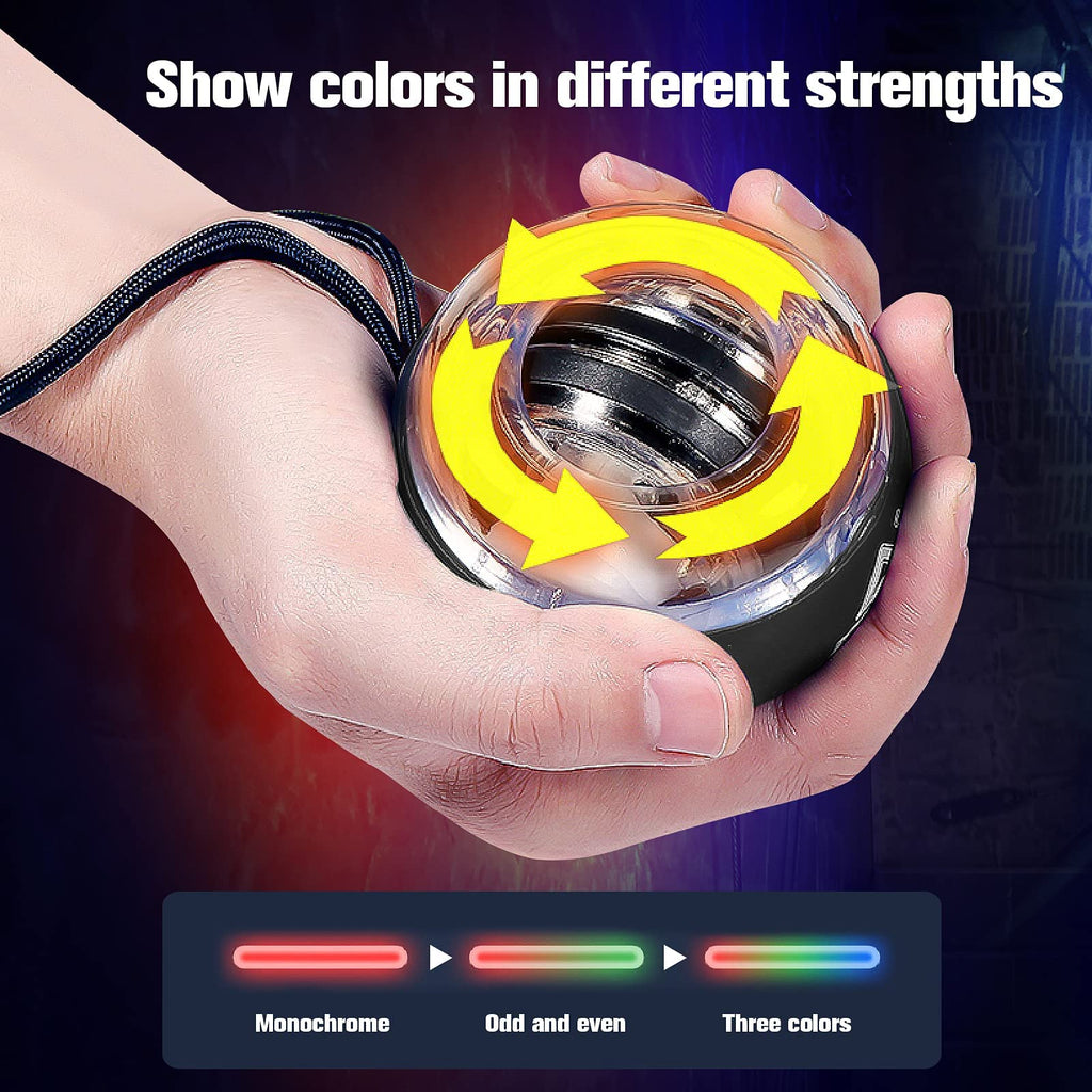 JIN BD Wrist Trainer/Strengthener Gyro Ball Auto-Start Gyroscopic Forearm Exerciser for Strengthen Arms, Fingers, Wrist Bones and Muscles ���Black Without Light���