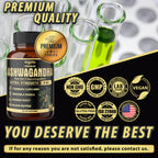 5in1 Premium Ashwagandha Capsules - Added Turmeric, Rhodiola Rosea, Ginger, Black Pepper - 180 Caps for 6 Months
