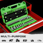34-Piece Torx Bit Socket Set, Tamper Proof T6-T70, Solid Star Bits Set, Premium CR-V & S2 Alloy Steel Star Socket Sets, Torque Bit Sets with Storage Case